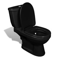 vidaXL Záchodová mísa s nádržkou černá