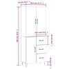 vidaXL Skříň highboard betonově šedá 69,5x34x180 cm kompozitní dřevo