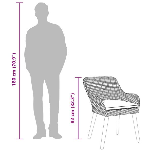 vidaXL Zahradn&iacute; j&iacute;deln&iacute; souprava s pol&scaron;t&aacute;řem 7 pcs &Scaron;ed&aacute; polyratan