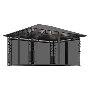 vidaXL Alt&aacute;n s moskyti&eacute;rou a světeln&eacute; LED řetězy 4x3x2,73m antracitov&yacute;