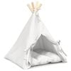 vidaXL Pet teepee s pol&scaron;t&aacute;řem B&iacute;l&aacute; 40 x 40 x 50 cm Polyester