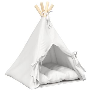 vidaXL Pet teepee s pol&scaron;t&aacute;řem B&iacute;l&aacute; 40 x 40 x 50 cm Polyester