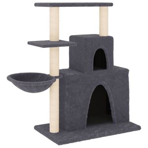 vidaXL &Scaron;krabadlo pro kočky se sisalov&yacute;mi sloupky tmavě &scaron;ed&eacute; 83 cm