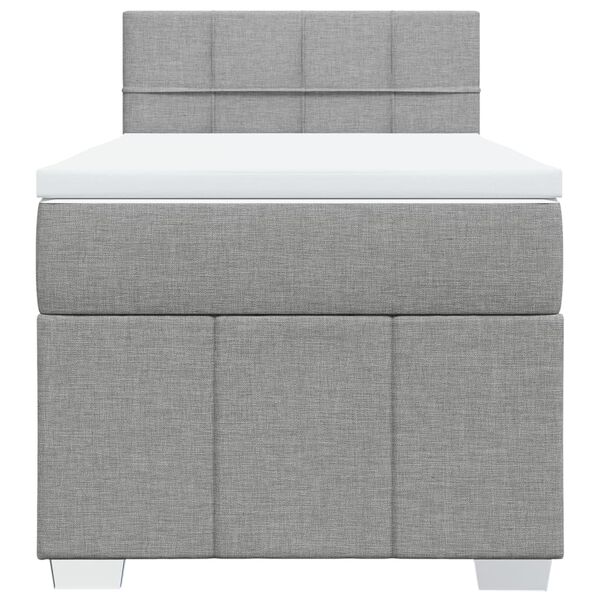 vidaXL Box spring postel s matrac&iacute; světle &scaron;ed&aacute; 90x200 cm textil