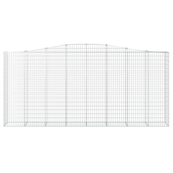 vidaXL Klenutý gabionový koš 400 x 50 x 180/200 cm pozinkované železo