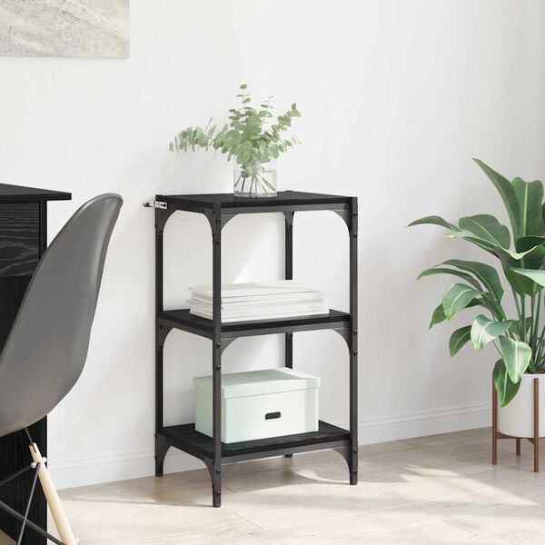 vidaXL Knihovna Černý dub 40 x 33 x 70,5 cm Konstrukční dřevo a železo