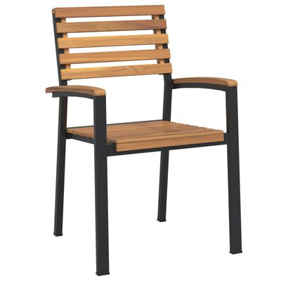 vidaXL Stohovatelné zahradní židle 2 ks masivní akáciové dřevo a kov