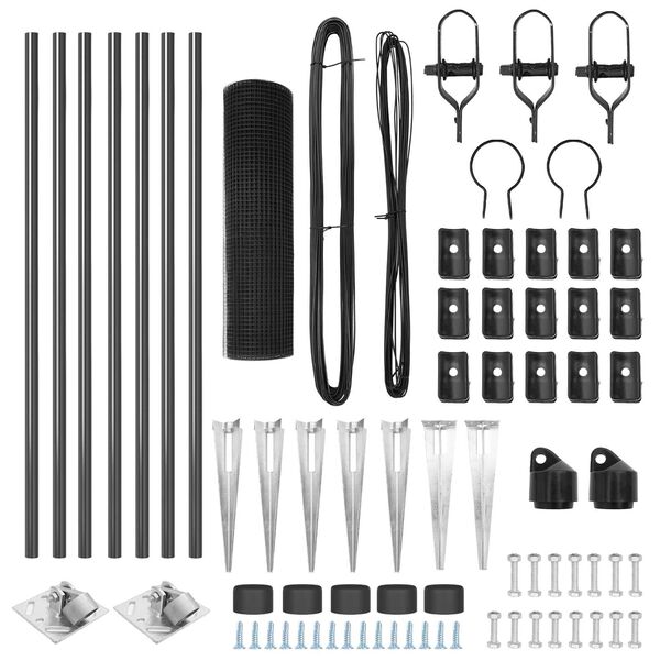 vidaXL Plotov&yacute; sloupek. &Scaron;ed&aacute; 10 x 0,5 m (s&iacute;ť 25 x 25 mm) Ocel