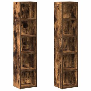 vidaXL Skř&iacute;ňky na CD 2 ks kouřov&yacute; dub 21x16x93,5 cm kompozitn&iacute; dřevo