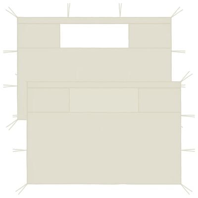 vidaXL Boční stěny k party stanu s okny 2 ks 4,5x2,1 m krémové 70 g/m²