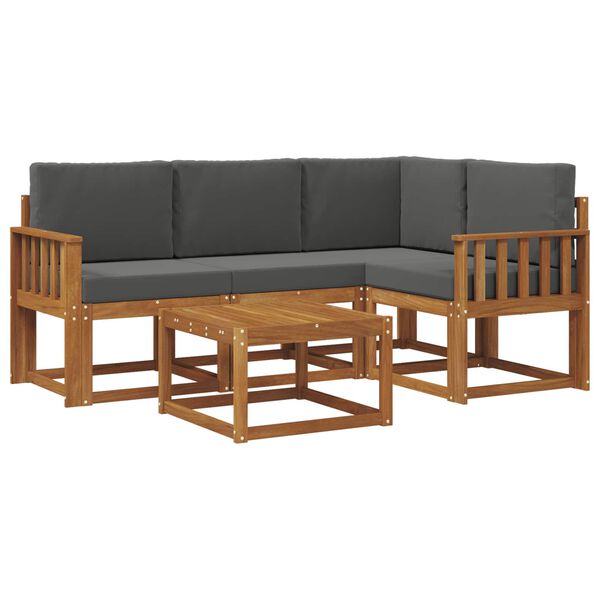 vidaXL Venkovn&iacute; pohovkov&aacute; souprava 5 pcs Přirozen&aacute; a Anthracitov&aacute;