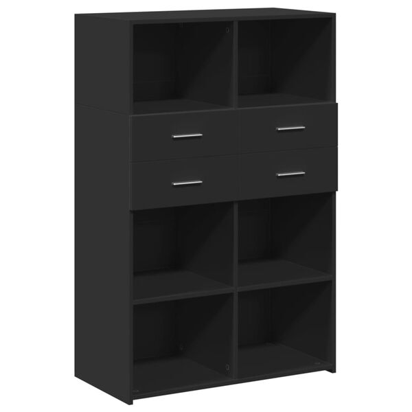 vidaXL Skř&iacute;ň highboard čern&aacute; 80 x 42,5 x 124 cm kompozitn&iacute; dřevo