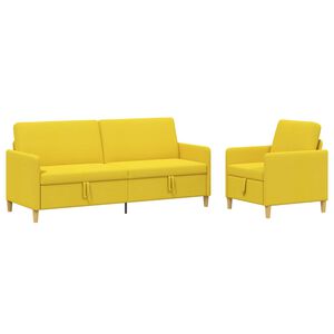 vidaXL Sedačka se storage 2 ks Světl&aacute; žlut&aacute; Polyester