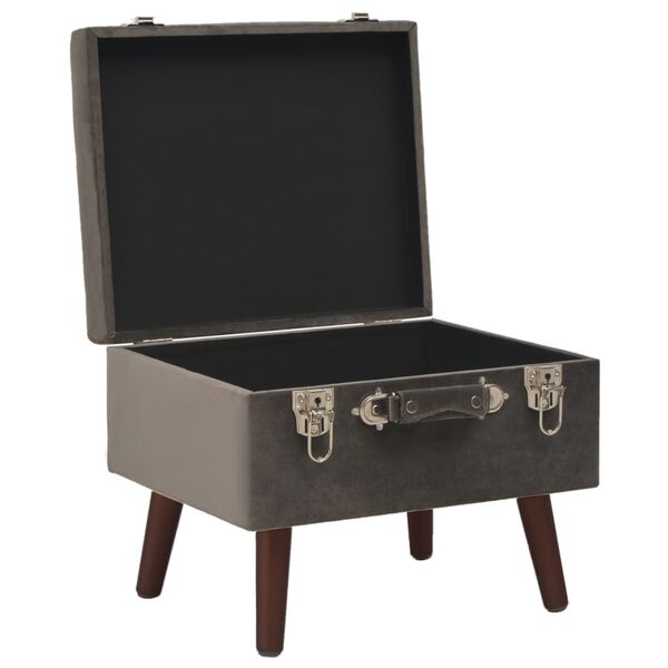 vidaXL Stolička s &uacute;ložn&yacute;m prostorem &scaron;ed&aacute; 40 cm samet