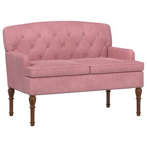 vidaXL Pohovka s knofl&iacute;kov&yacute;m pro&scaron;&iacute;v&aacute;n&iacute;m Růžov&aacute; 111 x 65 x 79 cm Samet