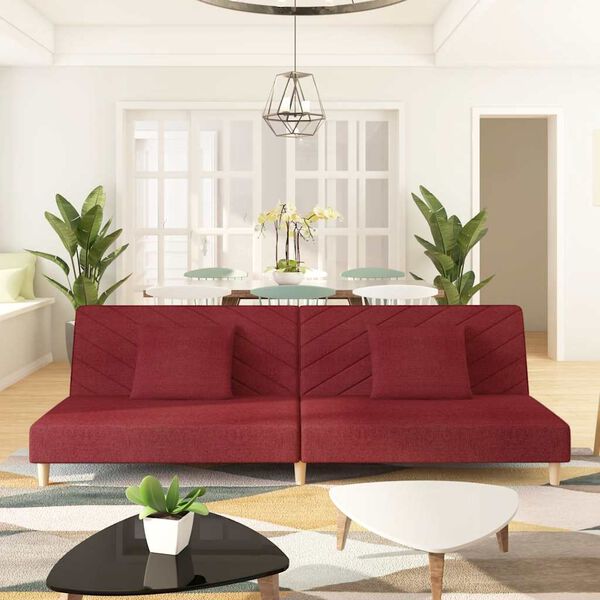 vidaXL 2m&iacute;stn&aacute; rozkl&aacute;dac&iacute; pohovka se 2 pol&scaron;t&aacute;ři v&iacute;nov&aacute; textil