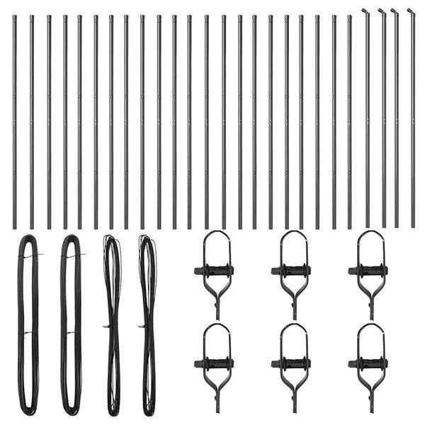 vidaXL Plotový sloupek. Jiný 26 pcs Šedá 3,2 x 3,2 x 170 cm Ocel