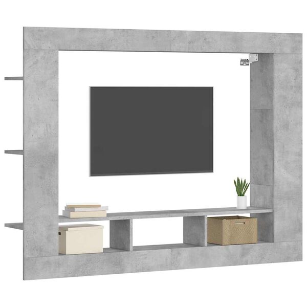 vidaXL TV skř&iacute;ňka betonově &scaron;ed&aacute; 152 x 22 x 113 cm kompozitn&iacute; dřevo