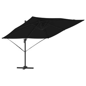 vidaXL Roma Parasol Černá 286 x 285 x 265 cm Polyester a hliník