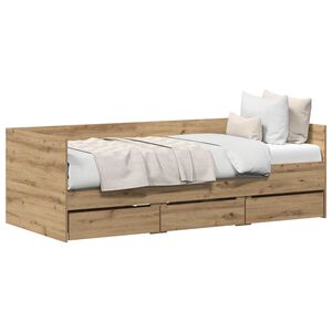 vidaXL Daybed se z&aacute;suvkou Artisanov&yacute; dub 90 x 200 cm Kompozitn&iacute; dřevo