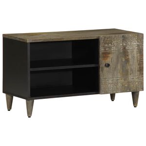 vidaXL TV Cabinet světle &scaron;ed&aacute; 80x31,5x46 cm masivn&iacute; mangovn&iacute;kov&eacute; dřevo