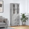 vidaXL Skř&iacute;ň highboard betonově &scaron;ed&aacute; 69,5x34x180 cm kompozitn&iacute; dřevo