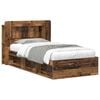 vidaXL R&aacute;m postele s &uacute;ložn&yacute;m prostorem s čelo Star&eacute; dřevo 75 x 190 cm