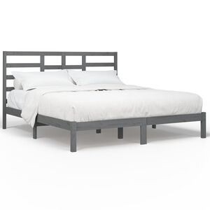 vidaXL R&aacute;m postele &scaron;ed&yacute; masivn&iacute; dřevo 200 x 200 cm