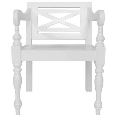 vidaXL Židle Batavia 2 ks bílé masivní mahagonové dřevo