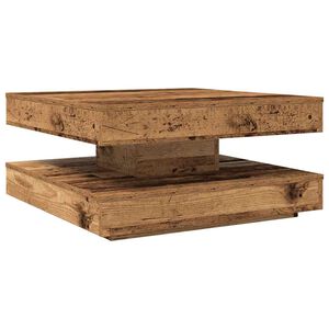 vidaXL Konferenčn&iacute; stolek otočn&yacute; o 360&ordm; old wood 70 x 70 x 34,5 cm
