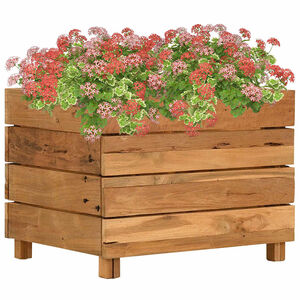 vidaXL Vyv&yacute;&scaron;en&yacute; z&aacute;hon 50 x 40 x 38 cm recyklovan&eacute; teakov&eacute; dřevo a ocel