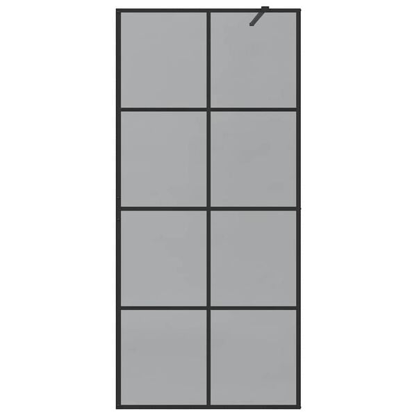 vidaXL Zevnitř vstupn&iacute; sprchov&aacute; zeď Čern&aacute; 90 x 195 cm tvrzen&eacute; sklo