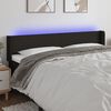 vidaXL Čelo postele s LED čern&eacute; 183 x 16 x 78/88 cm textil