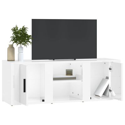 vidaXL TV skříňka bílá vysoký lesk 100x31,5x35 cm kompozitní dřevo