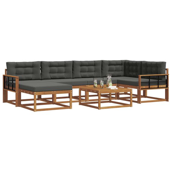 vidaXL Venkovn&iacute; pohovkov&aacute; souprava 7 pcs Přirozen&aacute; a Anthracitov&aacute;