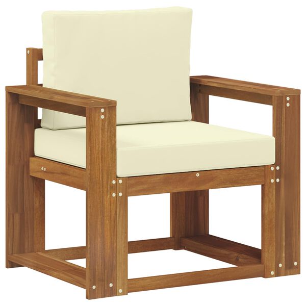 vidaXL Venkovn&iacute; pohovka Masivn&iacute; ak&aacute;ciov&eacute; dřevo a polyester Př&iacute;rodn&iacute;