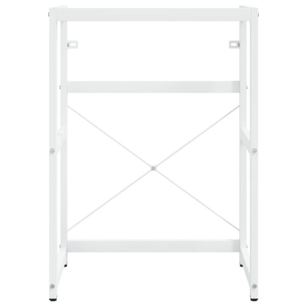 vidaXL Koupelnov&yacute; r&aacute;m s vestavěn&yacute;m umyvadlem b&iacute;l&yacute; železo