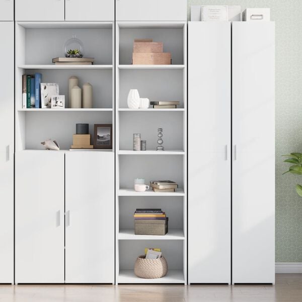 vidaXL Skř&iacute;ň highboard b&iacute;l&aacute; 50 x 41 x 185 cm kompozitn&iacute; dřevo