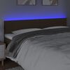 vidaXL Čelo postele s LED tmavě hněd&eacute; 180x5x78/88 cm textil