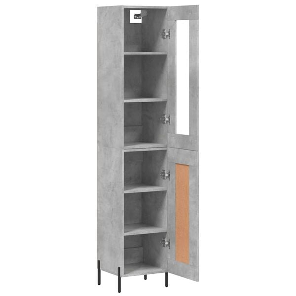 vidaXL Skř&iacute;ň highboard betonově &scaron;ed&aacute; 34,5x34x180 cm kompozitn&iacute; dřevo