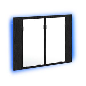 vidaXL Koupelnov&aacute; zrcadlov&aacute; skř&iacute;ň s polic&iacute; Čern&yacute; dub 60 x 12 x 45 cm