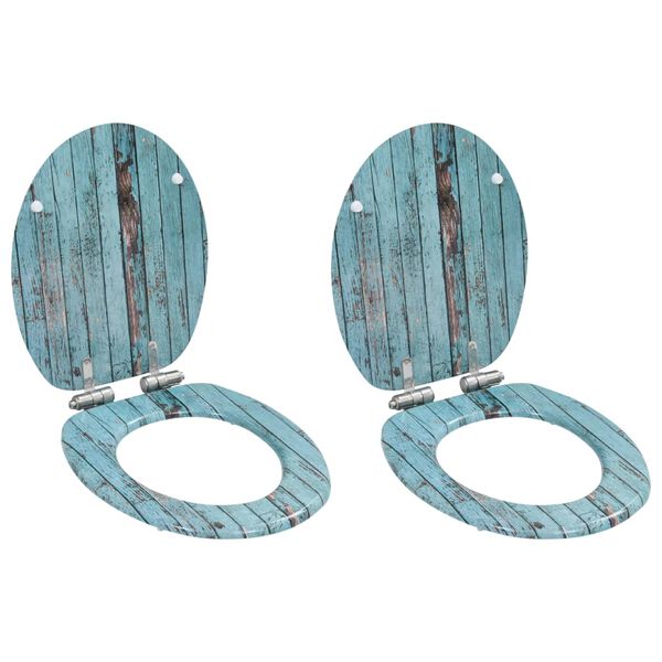 vidaXL WC sedátko s funkcí pomalého sklápění 2 ks MDF motiv dřeva