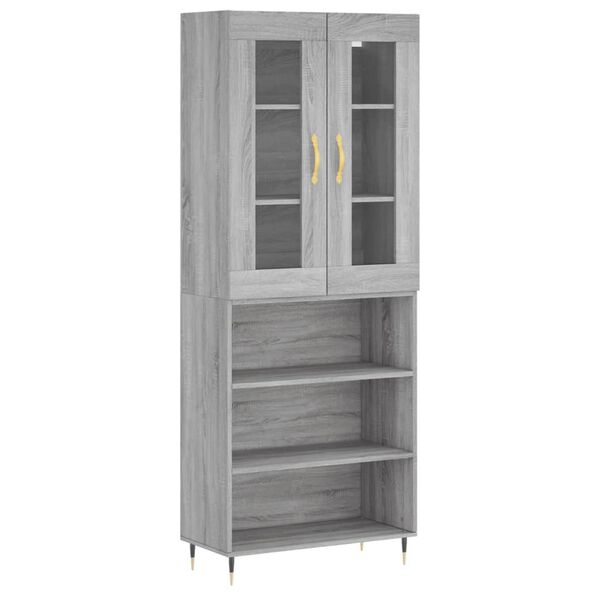 vidaXL Skř&iacute;ň highboard &scaron;ed&aacute; sonoma 69,5 x 34 x 180 cm kompozitn&iacute; dřevo
