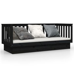 vidaXL V&aacute;lenda čern&aacute; 75 x 190 cm masivn&iacute; borov&eacute; dřevo