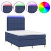 vidaXL Box spring postel s matrac&iacute; a LED modr&aacute; 120 x 200 cm textil