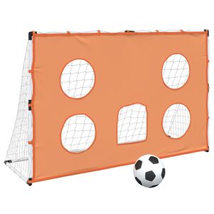 vidaXL Dětsk&aacute; fotbalov&aacute; branka s c&iacute;lovou podložkou a m&iacute;č 182x62x118 cm