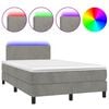 vidaXL Box spring postel s matrac&iacute; a LED světle &scaron;ed&aacute; 120x200 cm samet