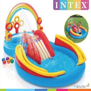Intex Nafukovac&iacute; baz&eacute;n Rainbow Ring Play Center 297x193x135 cm 57453NP