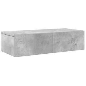 vidaXL N&aacute;stěnn&aacute; police se z&aacute;suvkami betonově &scaron;ed&aacute; 60x26,5x15 cm