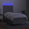 vidaXL Box spring postel s matrac&iacute; a LED světle &scaron;ed&aacute; 80x200 cm textil
